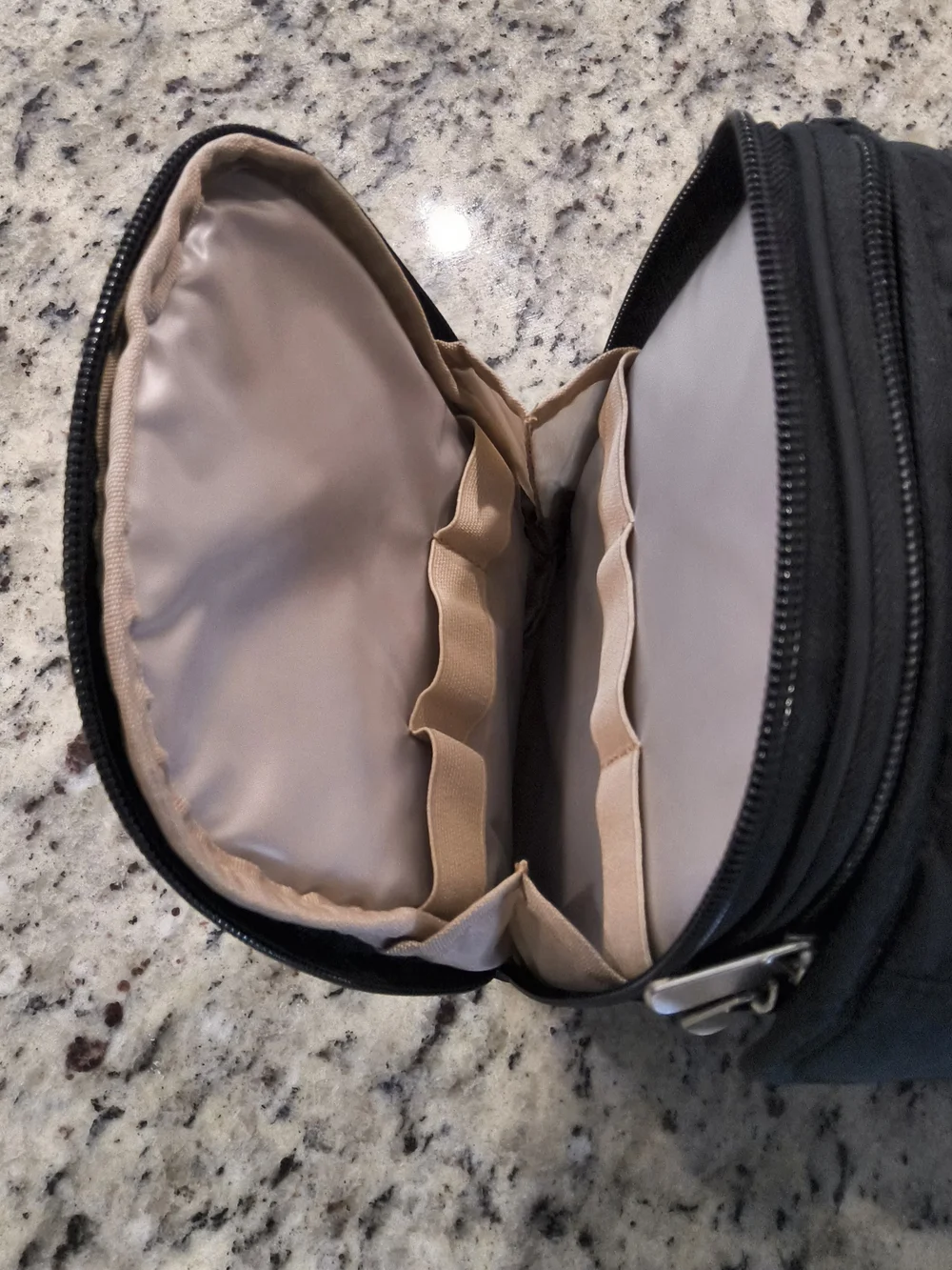 Black Quilted Travel Toiletry Organizer